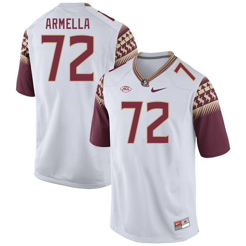Men #72 Julian Armella Florida State Seminoles College Football Jerseys Stitched-White